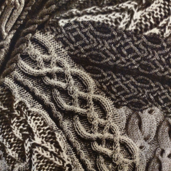 Vivienne Tam Mesh Long Sleeve Top Trompe L'Oeil Cable Knit Print Lined - Picture 6 of 15